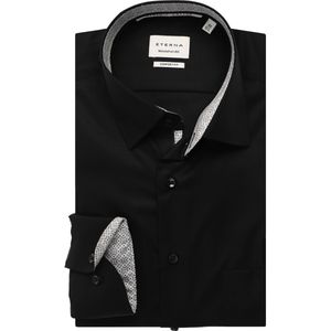 ETERNA Overhemd zwart, Effen