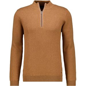 RAGMAN Trui Staande kraaglichtbruin, Gestructureerd