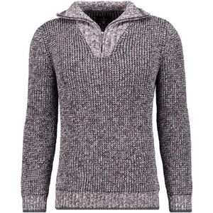 RAGMAN Half-Zip Sweater grijs, Effen