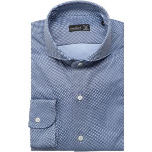 van Laack Meisterwerk Tailor Fit Jersey shirt blauw, Motief