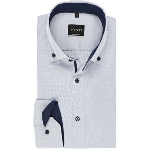 Venti Modern Fit Overhemd blauw/wit, Gestructureerd
