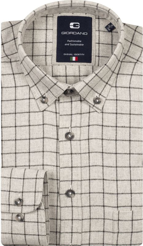 Giordano Casual hemd lange mouw Grijs Brando long sleeve button dow 527302/91