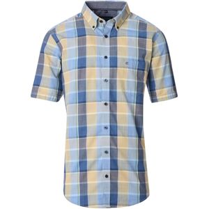 Casa Moda - Overhemd - Blauw - Korte Mouw - 100% Katoen