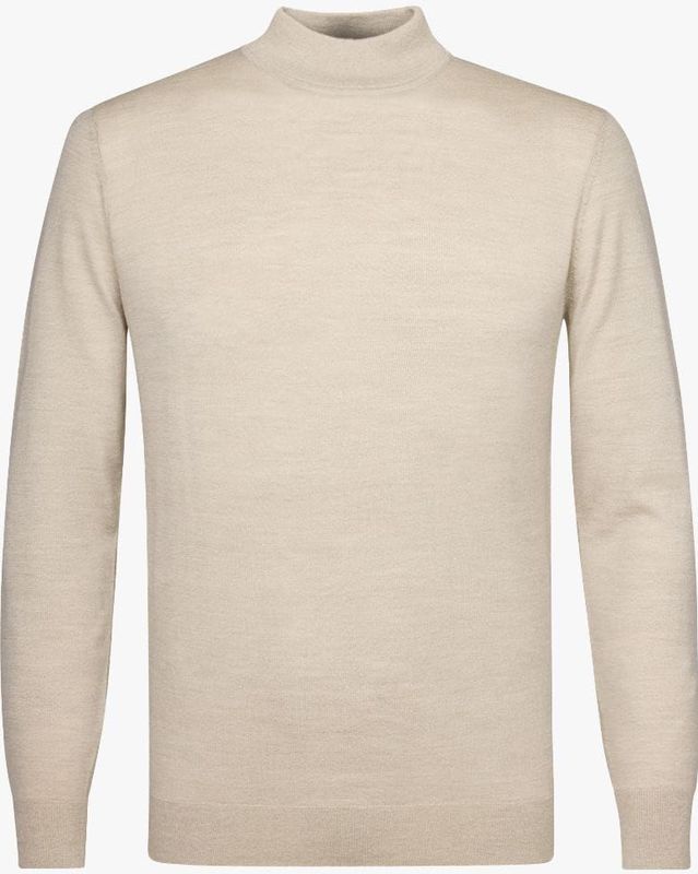 Profuomo - Slim Fit - Gebreide Trui - Beige - 100% Wol