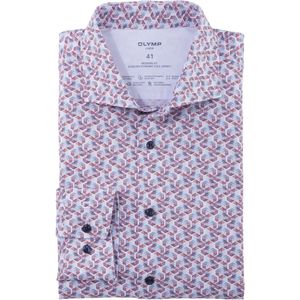 OLYMP Luxor 24/Seven Dynamic Flex Jersey shirt rood/wit, Motief