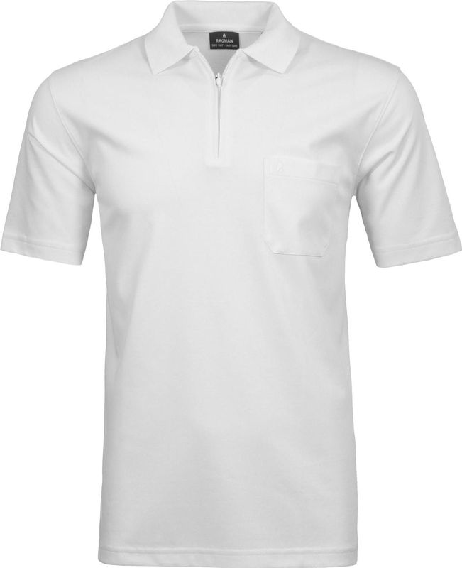 RAGMAN - Regular Fit - Poloshirt - Katoenmix - Polokraag met Korte Ritssluiting
