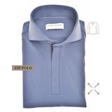 John Miller - Poloshirt - Middenblauw - Lange Mouw