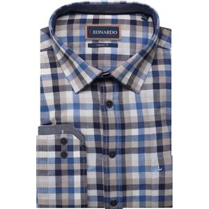 Leonardo by Jupiter Casual Overhemd middenblauw, Ruit