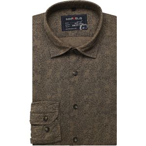 Marvelis Casual Overhemd olijf, Bedrukt
