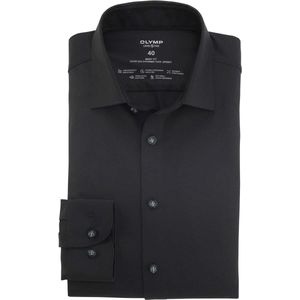 OLYMP Level Five 24/Seven Body Fit Jersey shirt zwart, Effen