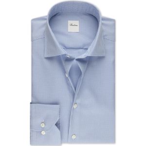 Stenströms Overhemd lichtblauw, Pied De Poule