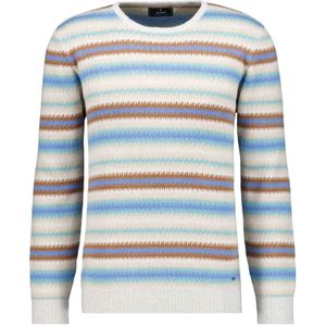 RAGMAN Trui ronde halslichtgrijs, Gestreept