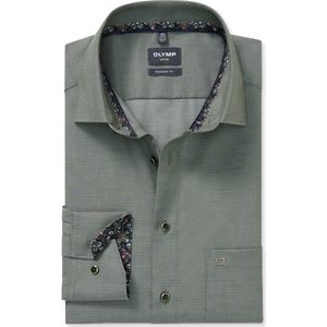 OLYMP Luxor Overhemd grijs-groen, Faux-uni
