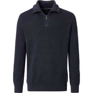 Casa Moda Half-Zip Sweater blauw, Effen