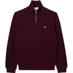 Lacoste Trui ritssluitingwijnrood, Effen