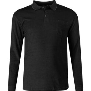 Redmond Poloshirt lange mouw antraciet, Effen