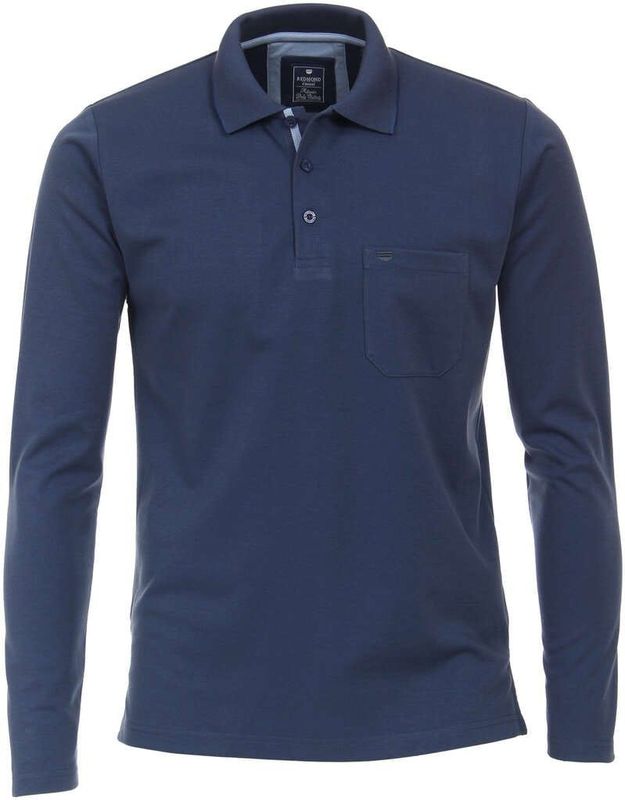 Redmond Casual Polo shirt blauw, Effen