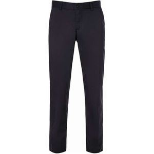 Alberto Ceramica Regular Fit Linnen broek Marine, Effen