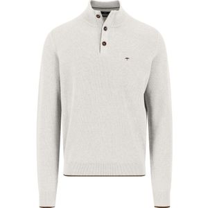 Fynch-Hatton Half-Zip Sweater wit, Effen