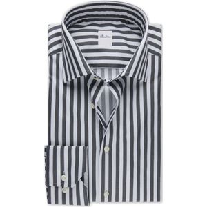 Stenströms Overhemd zwart, Gestreept