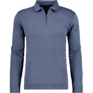 RAGMAN Poloshirt lange mouw blauw, Effen