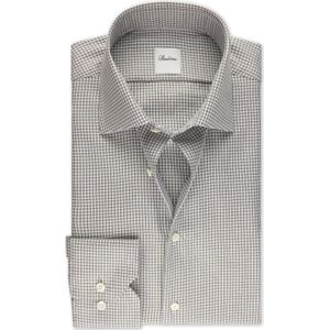 Stenströms Overhemd bruin, Ruit