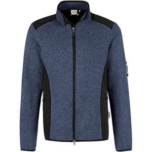 HAKRO 836 Regular Fit Fleece jas marine, Tweekleurig