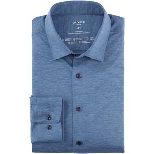 OLYMP Luxor 24/Seven Dynamic Flex Modern Fit Jersey shirt blauw, Melange