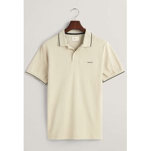 GANT Regular Fit Polo shirt Korte mouw beige