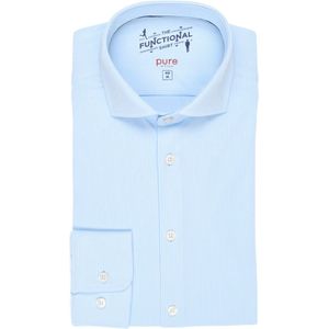 Pure Functional Slim Fit Jersey shirt lichtblauw, Gestreept