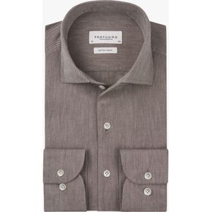 Profuomo Overhemd bruin, Effen