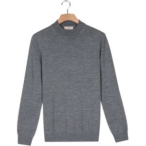 Thomas Maine Trui Staande kraagblauw, Effen