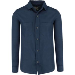 Marvelis - Casual Overshirt - Marine - Lange Mouw - 97% Katoen