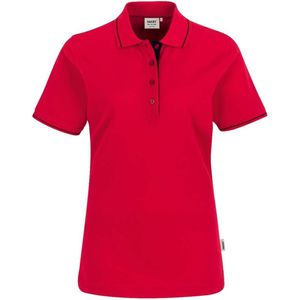 HAKRO 203 Regular Fit Dames Poloshirt rood/zwart, Tweekleurig