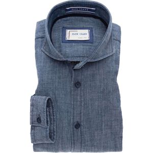 Blue Crane Slim Fit Denim shirt blauw, Effen