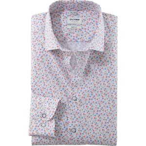 OLYMP Level Five Overhemd koraal, Bedrukt