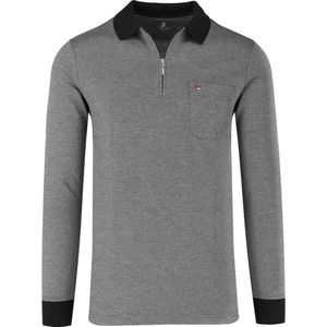 Jupiter Poloshirt lange mouw antraciet, Effen
