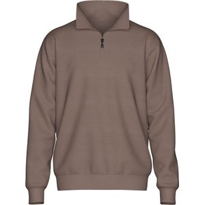 TRIGEMA Half-Zip Sweater taupe, Effen