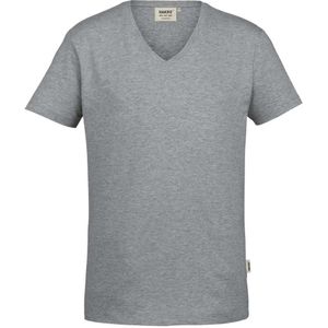 HAKRO Regular Fit T-Shirt V-hals grijs, Melange
