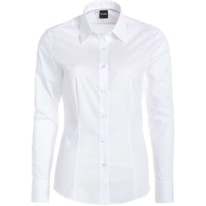 OLYMP Slim Fit Dames Overhemd wit, Effen