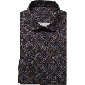 OLYMP Luxor Modern Fit Overhemd bruin, Paisley