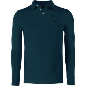 Tommy Hilfiger - 1985 SLIM LS POLO - Poloshirt - Aegean Sea - Lange Mouwen