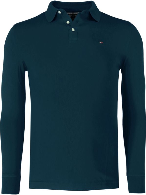 Tommy Hilfiger - 1985 SLIM LS POLO - Poloshirt - Aegean Sea - Lange Mouwen