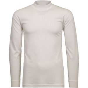 RAGMAN - Shirt - Ecru - Lange Mouwen - Hoog Gesloten Hals - Regular Fit - Katoen