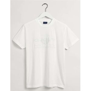 GANT Regular Fit T-Shirt ronde hals wit, Effen