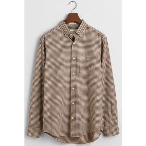 Overhemd - Lange Mouw - Blauw - Katoen - Flanel - Button-Down Kraag