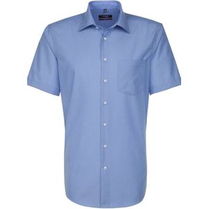 Seidensticker Modern Fit Overhemd Korte mouw middenblauw