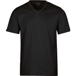 TRIGEMA Comfort Fit T-Shirt V-hals zwart, Effen