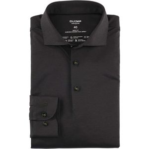 OLYMP Level Five 24/Seven Dynamic Flex Body Fit Jersey shirt donkergroen, Gestructureerd