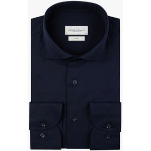 Profuomo Overhemd donkerblauw, Effen